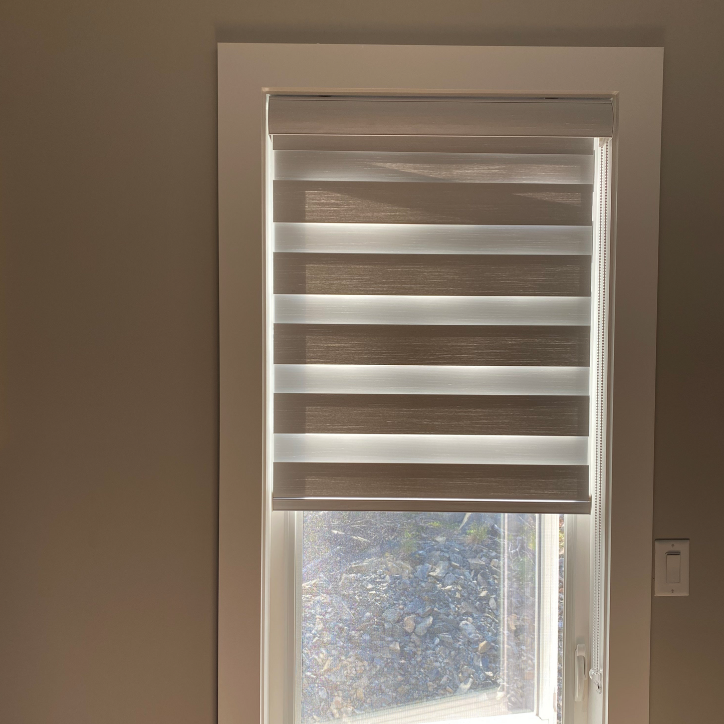 Wool-Textured Room Darkening Zebra Blinds