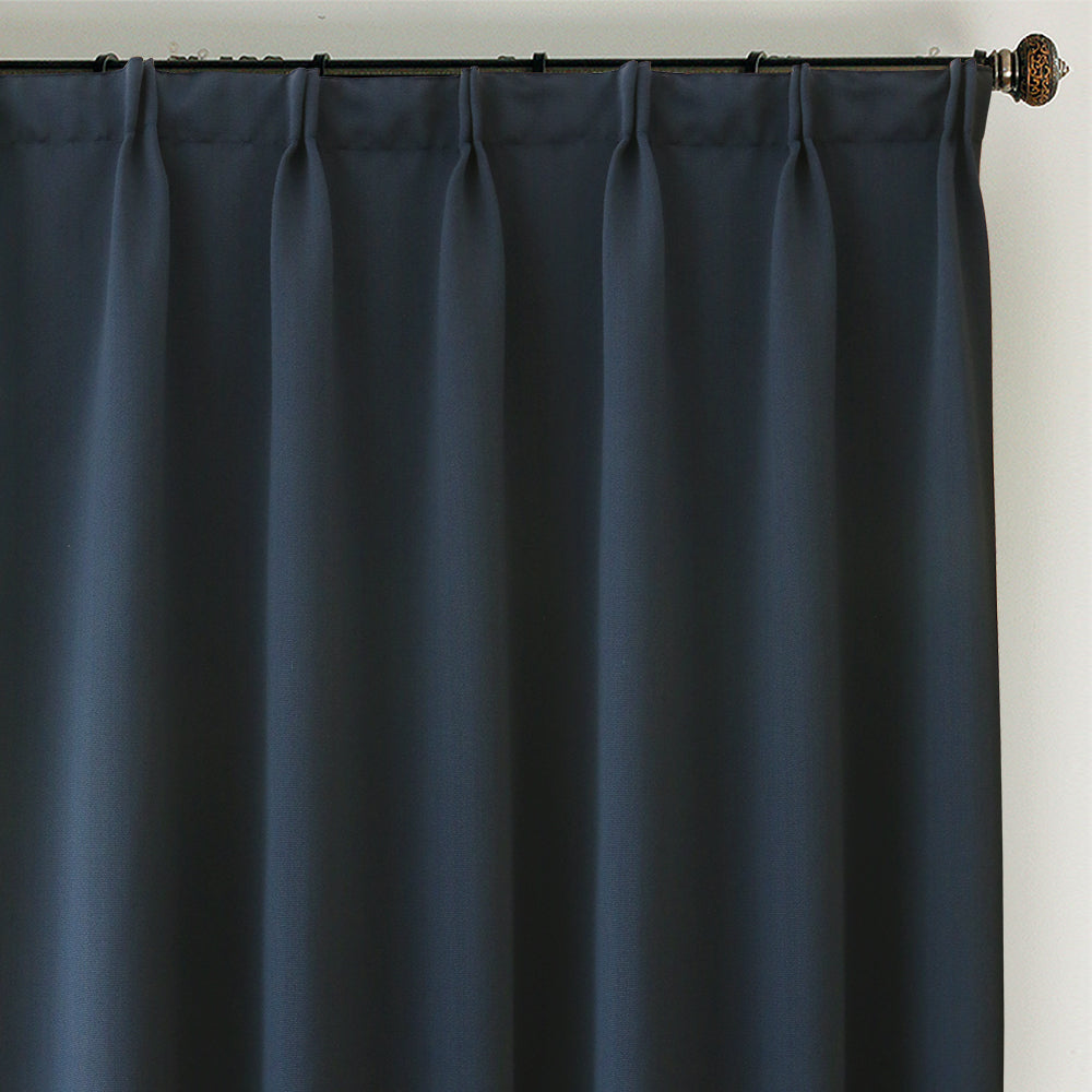 Marine Navy Blue Solid Yarn-dyed Textured Room Darkening Drapes/Curtains