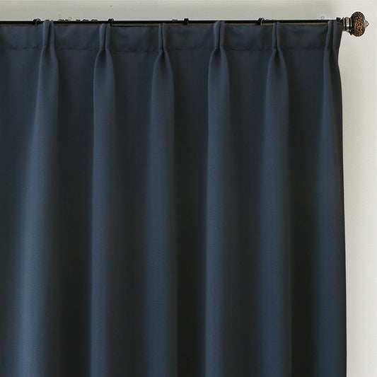 Marine Navy Blue Solid Yarn-dyed Textured Room Darkening Drapes/Curtains