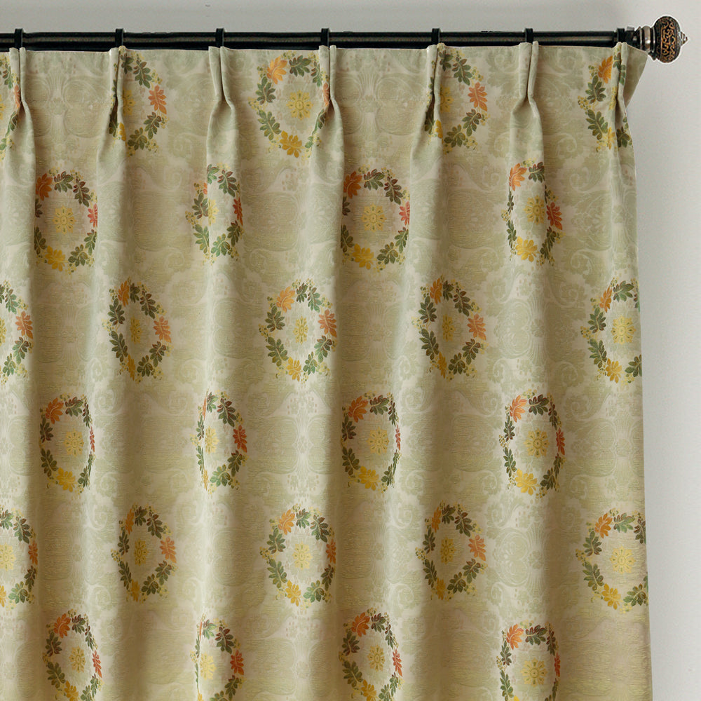 Wreath Floral Jacquard Room Darkening Drapes/Curtains