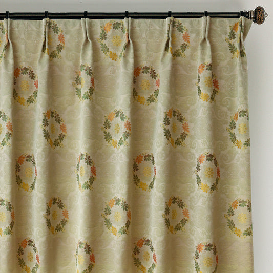 Wreath Floral Jacquard Room Darkening Drapes/Curtains