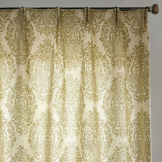 Damask Cotton-Linen Floral Print Drapes/Curtains