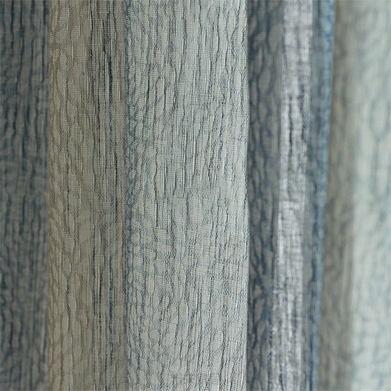 Nile Gradient Crocodile Pattern 100% Organic Cotton-Linen Blend Sheer Drapes/Curtains