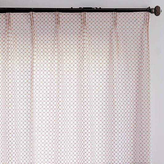 Bella Geometric Embroidered Simulated Silk Drapes/Curtains