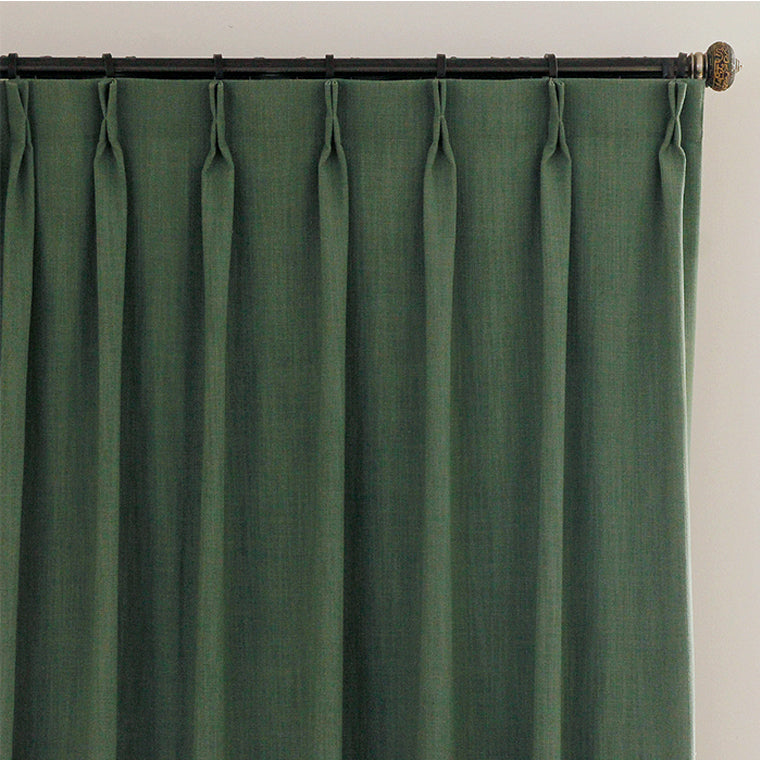 Forest Dark Green Solid Yarn-dyed Room Darkening Drapes/Curtains