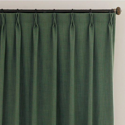 Forest Dark Green Solid Yarn-dyed Room Darkening Drapes/Curtains