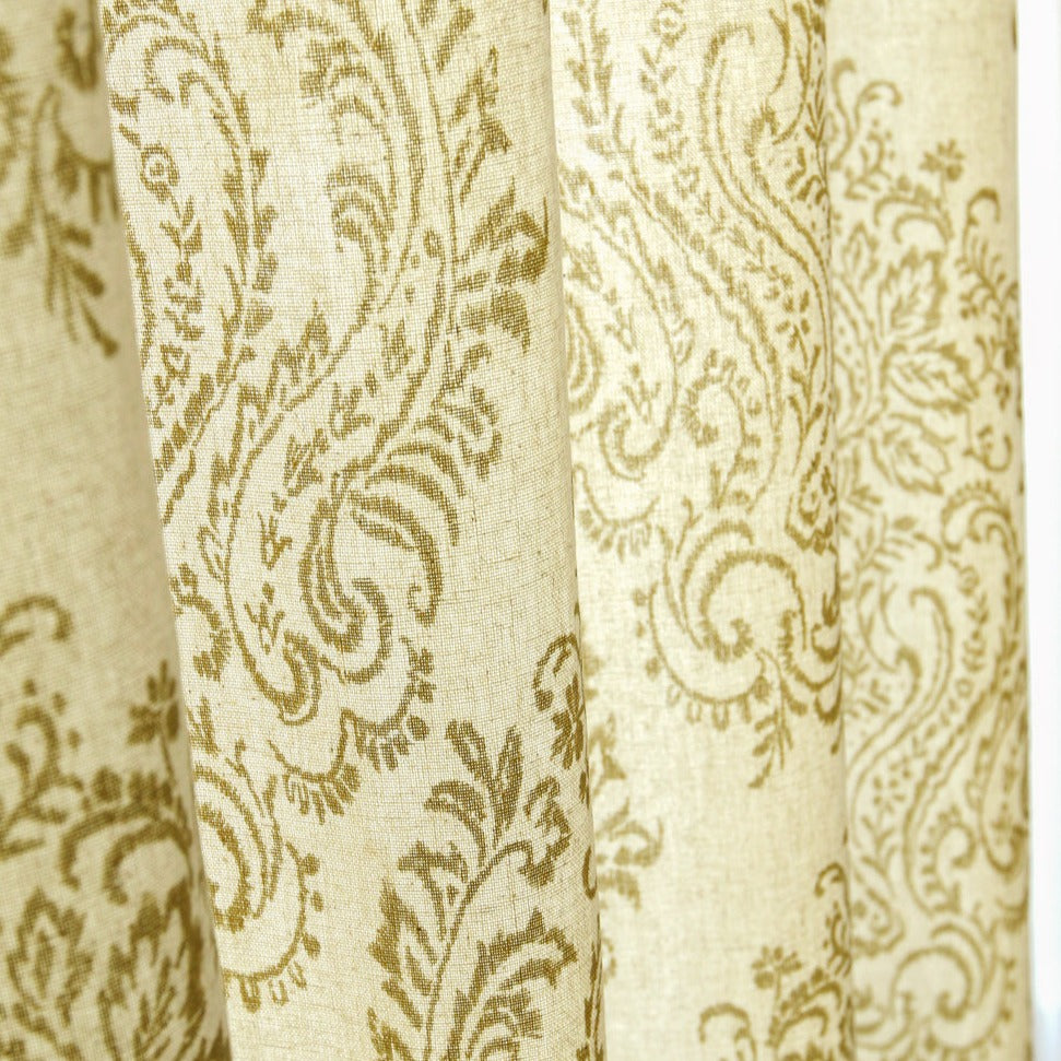 Damask Cotton-Linen Floral Print Drapes/Curtains