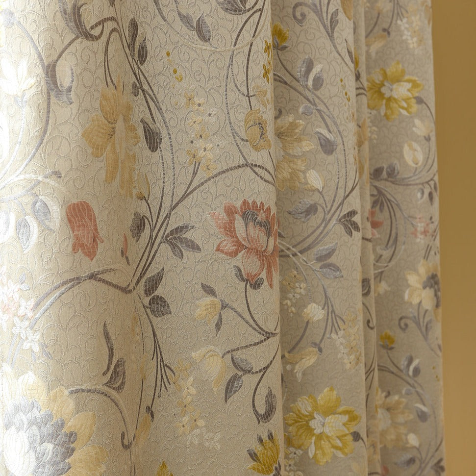 Elysian Garden Floral Room Darkening Drapes/Curtains