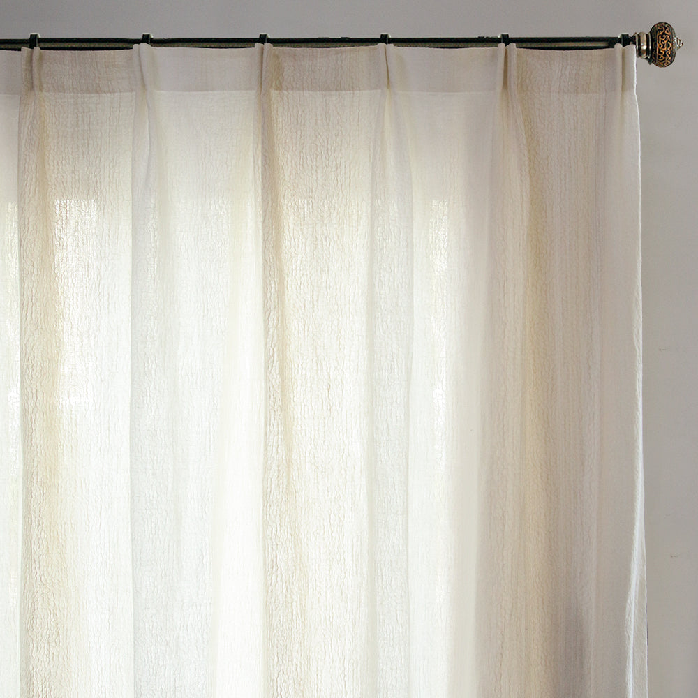 Nile Gradient Crocodile Pattern 100% Organic Cotton-Linen Blend Sheer Drapes/Curtains