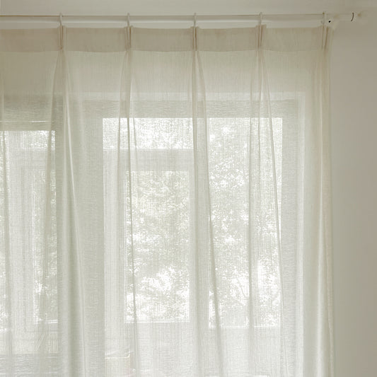 Violette Linen Textured Neutral Sheer Curtains/Drapes