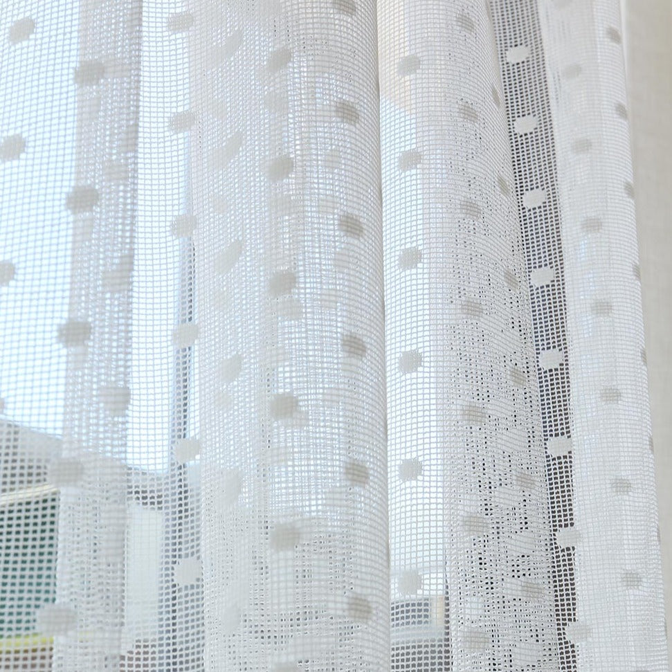 Jacquard Polka Dots Sheer Curtains/Drapes