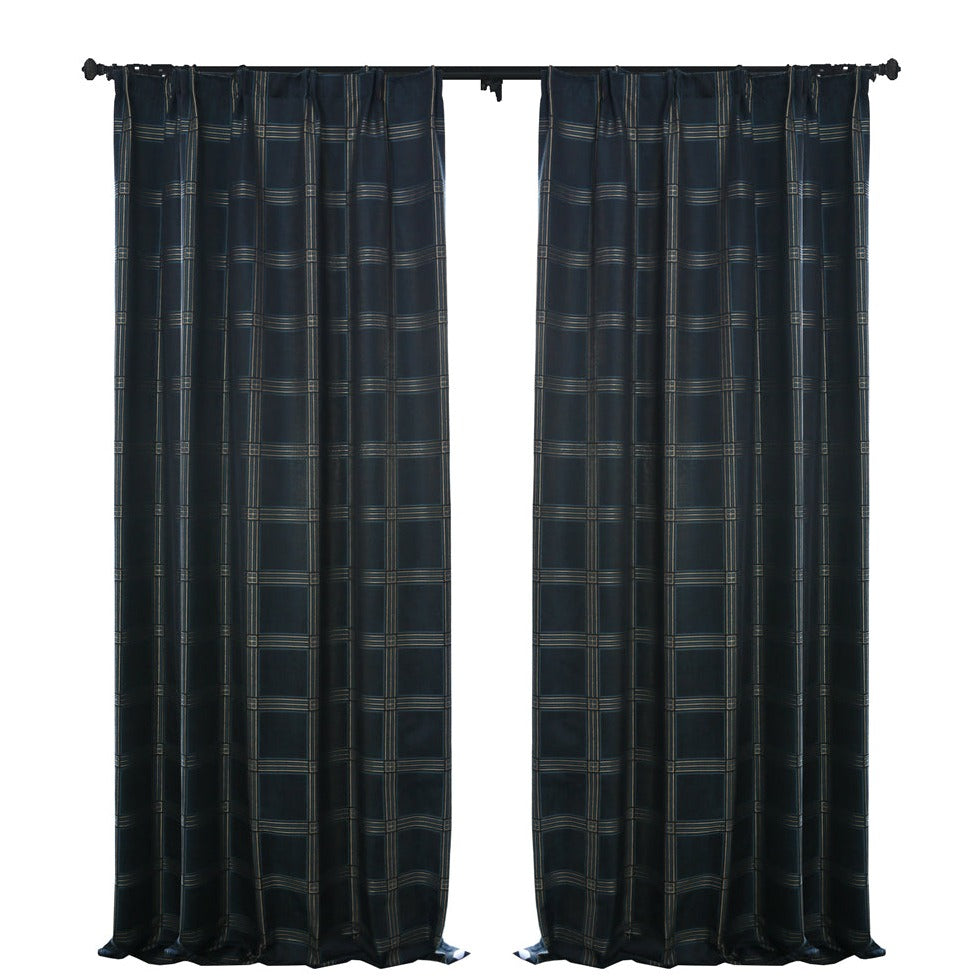 Opera Geometric Yarn-dyed Room Darkening Drapes/Curtains