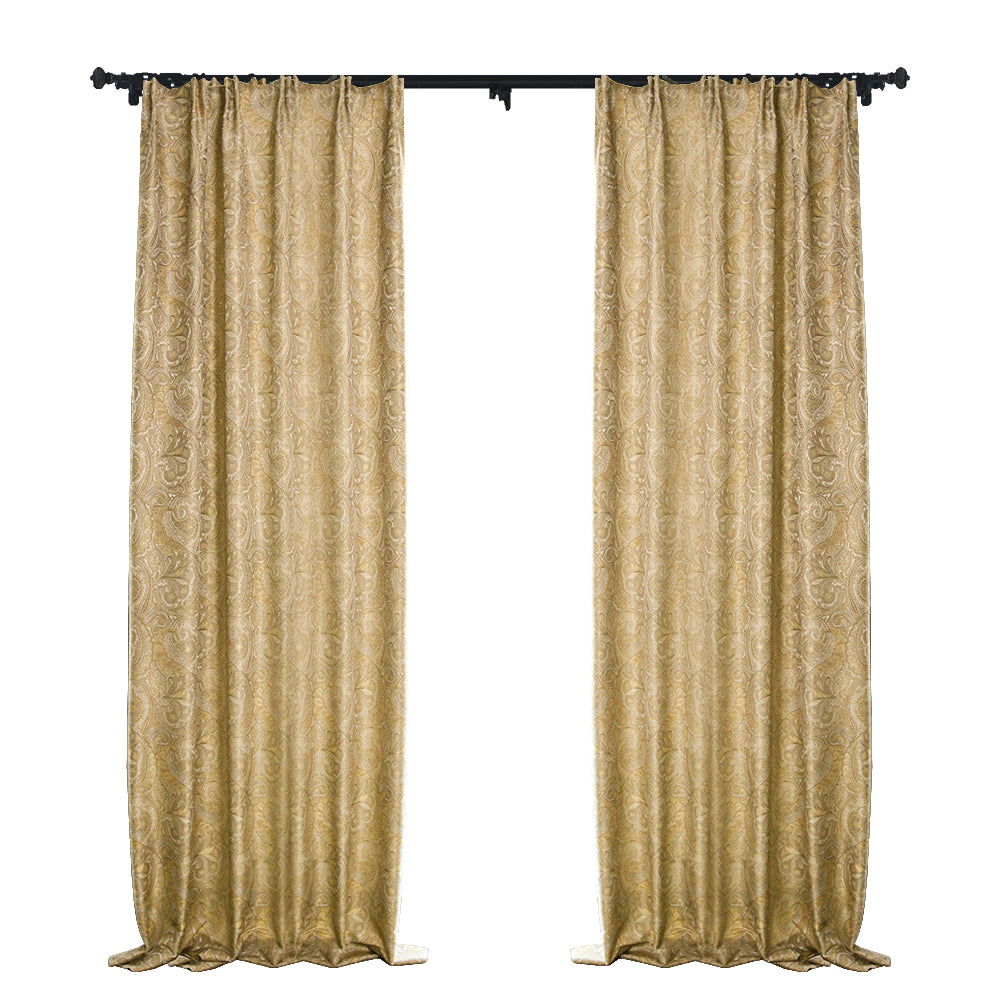 Paisley Floral Jacquard Room Darkening Curtains/Drapes