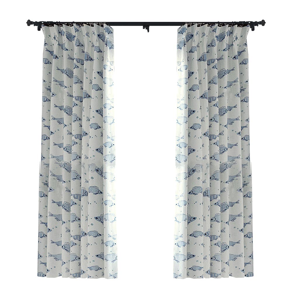 Nemo Kid's Embroidered Room Darkening Drapes/Curtains