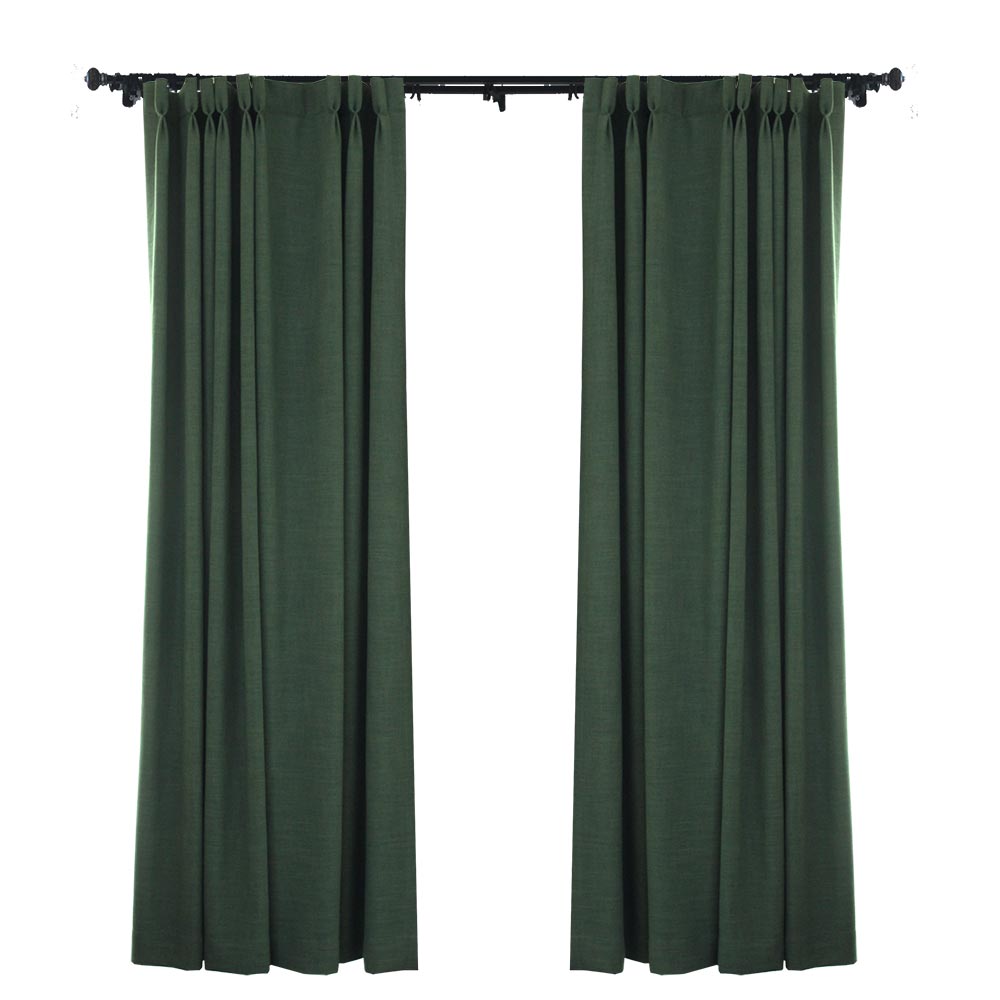 Forest Dark Green Solid Yarn-dyed Room Darkening Drapes/Curtains