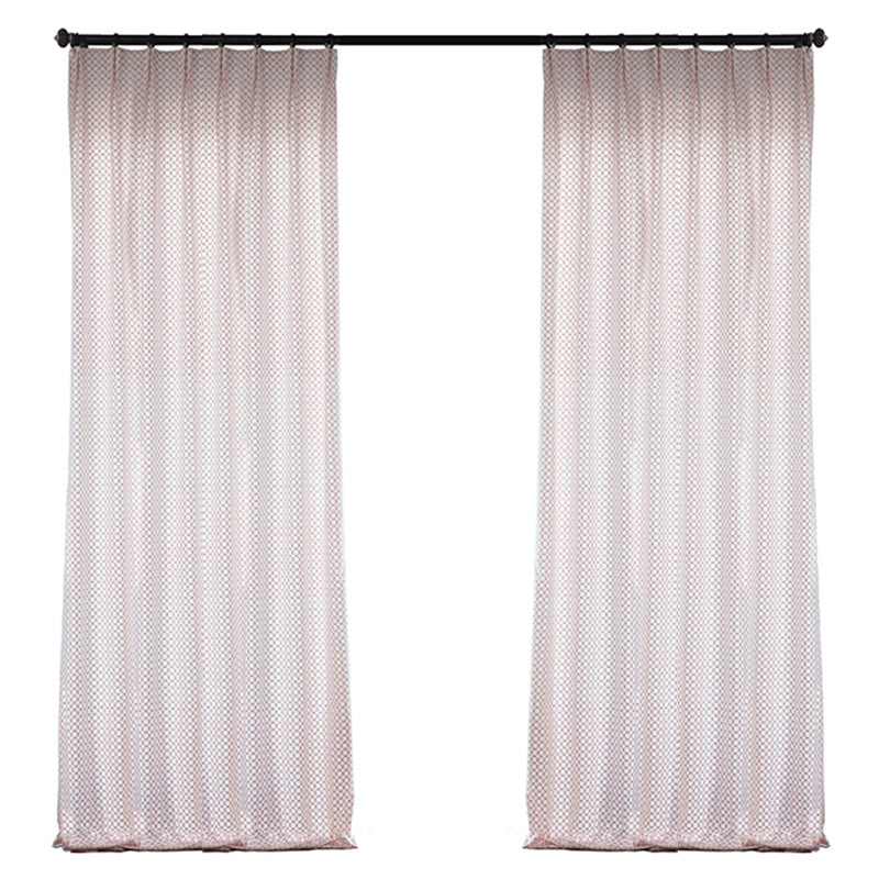 Bella Geometric Embroidered Simulated Silk Drapes/Curtains