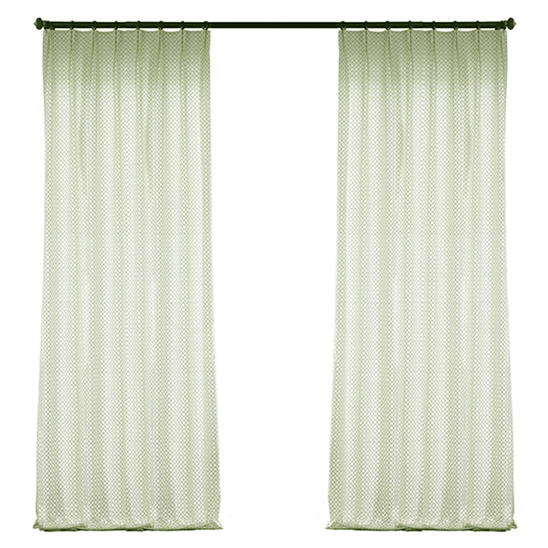 Bella Geometric Embroidered Simulated Silk Drapes/Curtains