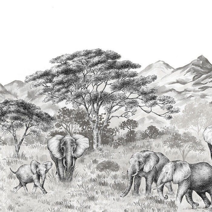 Elephant Plains Wall Mural