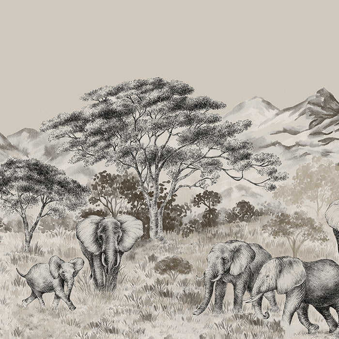 Elephant Plains Wall Mural