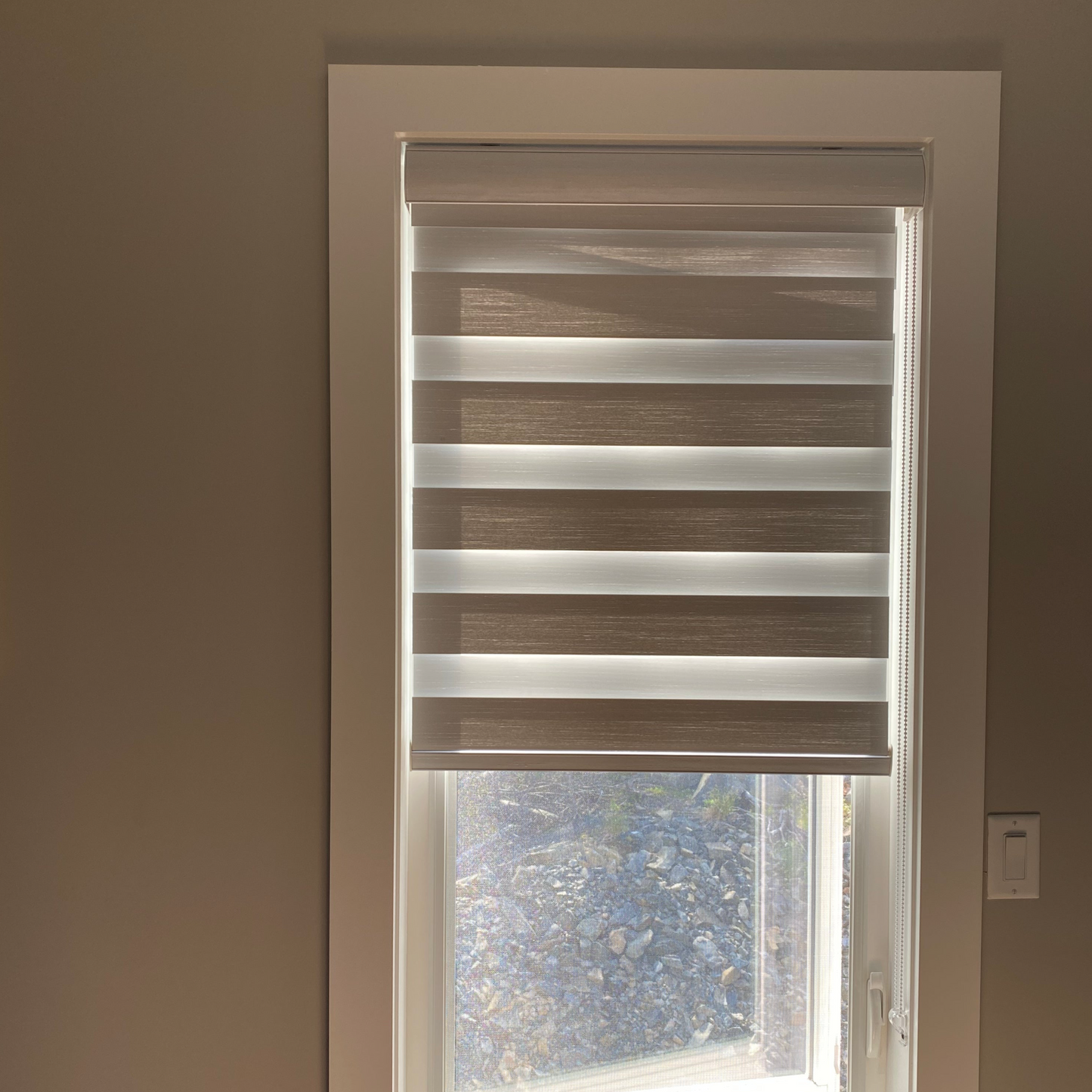 Wool-textured Room Darkening Zebra Blinds