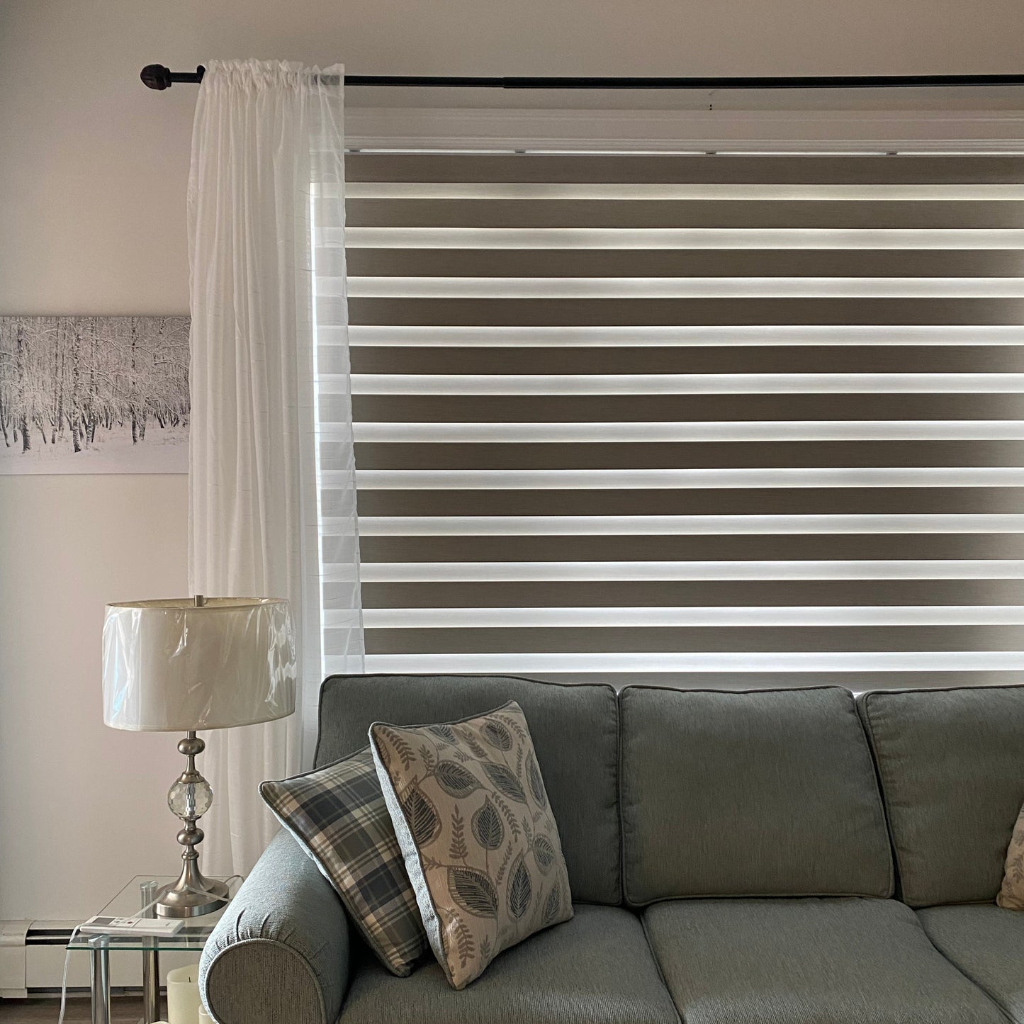 Designer Textured Room Darkening Zebra Blinds