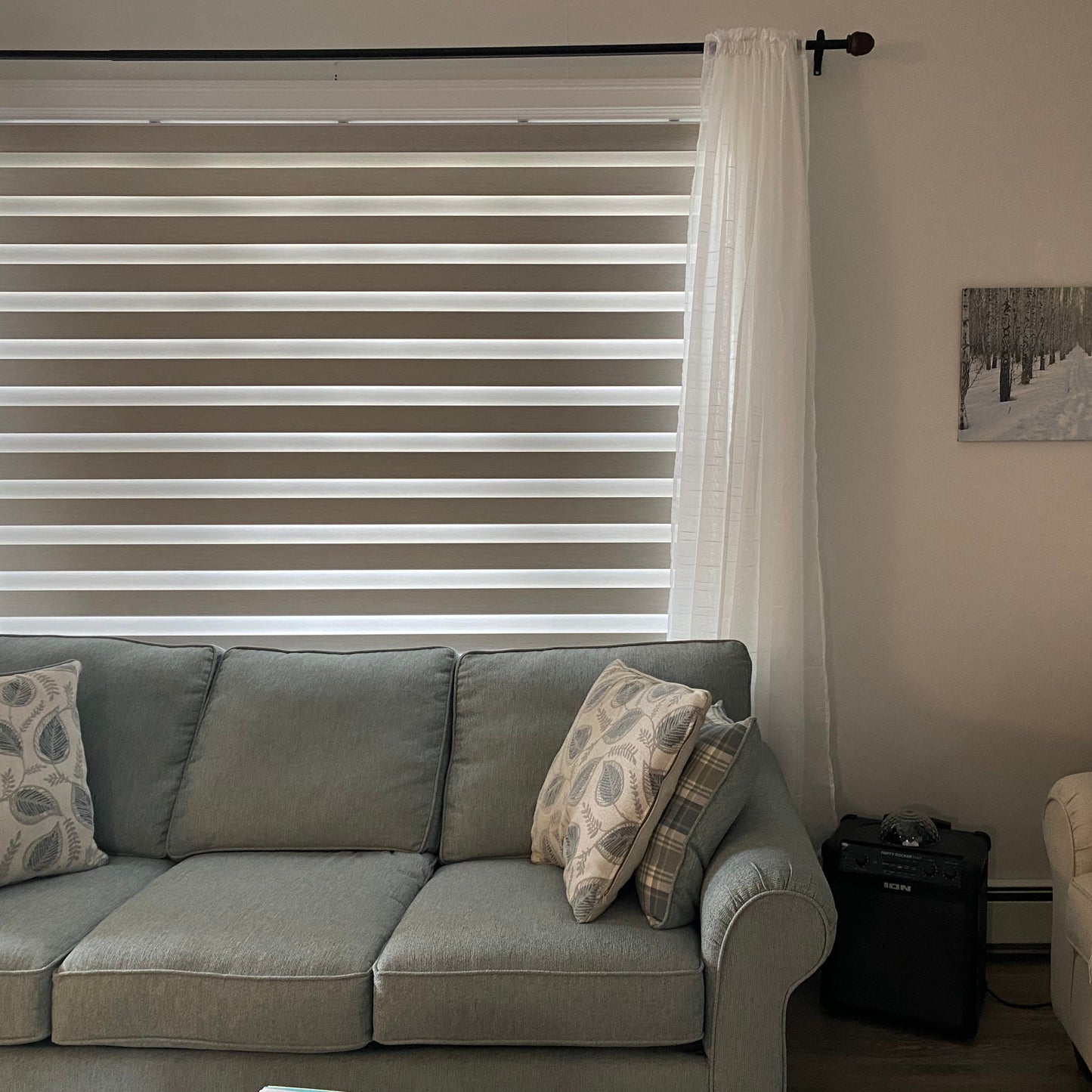 Designer Textured Room Darkening Zebra Blinds