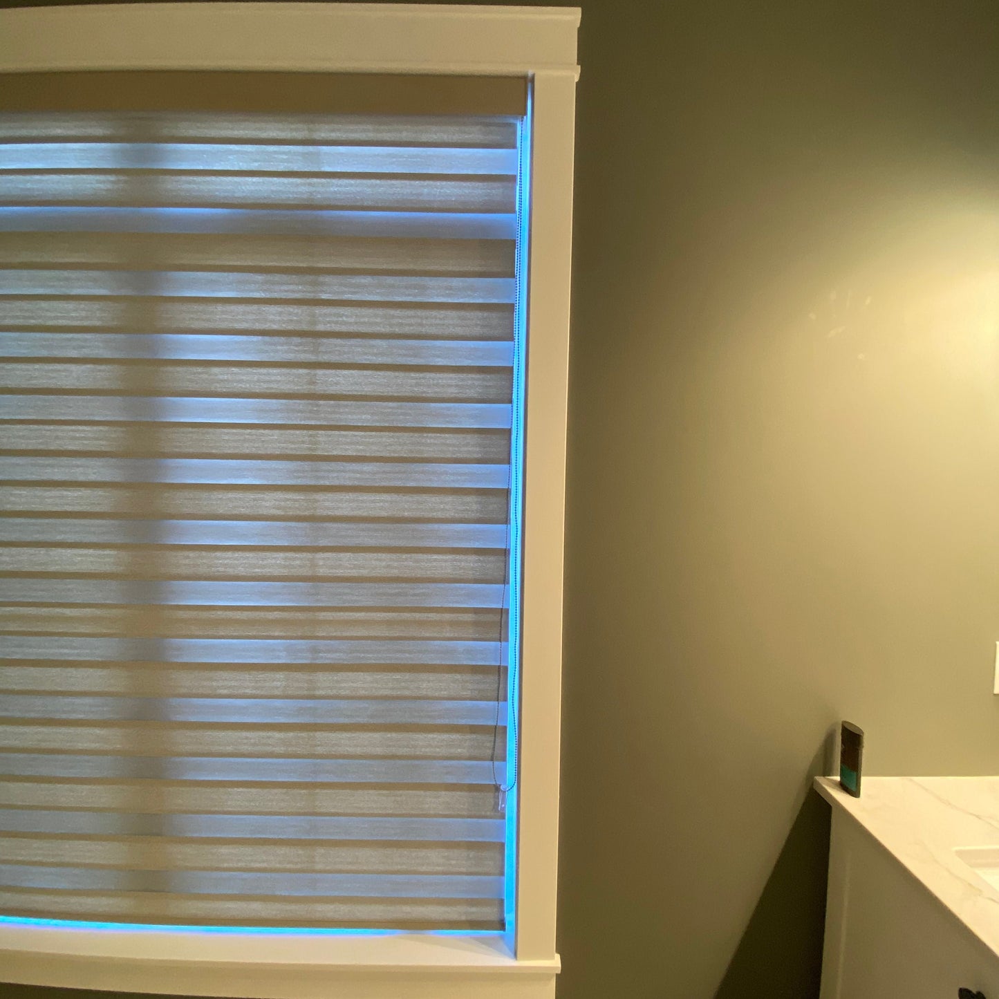 Waterproof Linen Textured Room Darkening Zebra Blinds