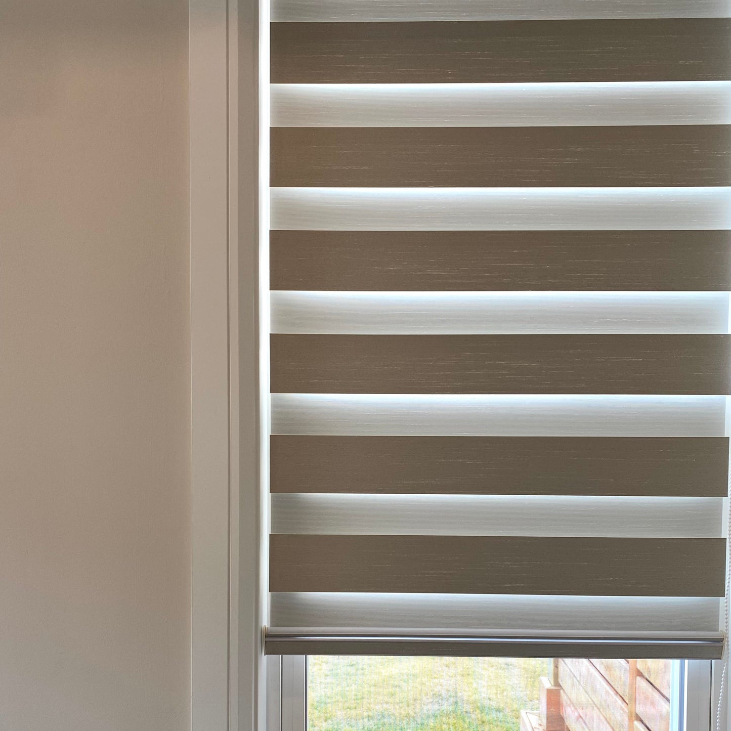 Wool-textured Room Darkening Zebra Blinds