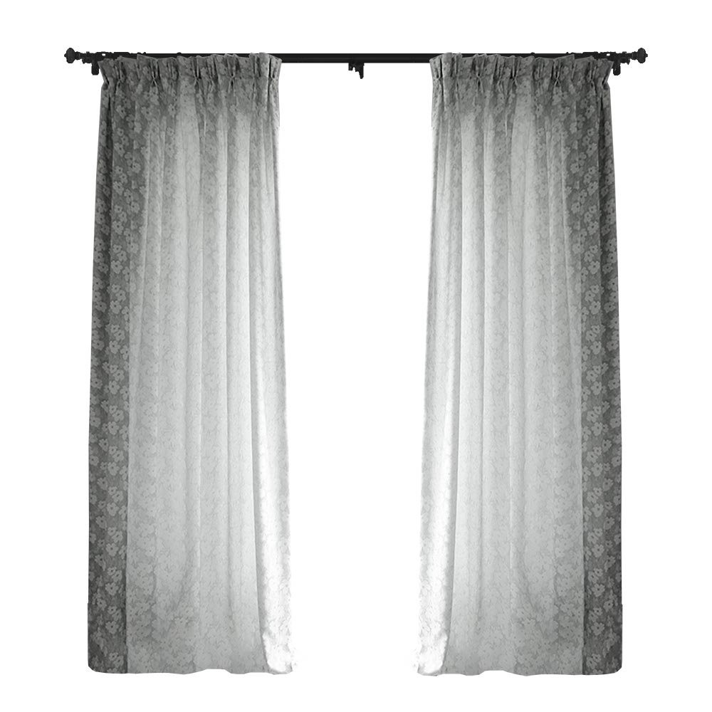 Dawn Floral Jacquard Room Darkening Curtains/Drapes