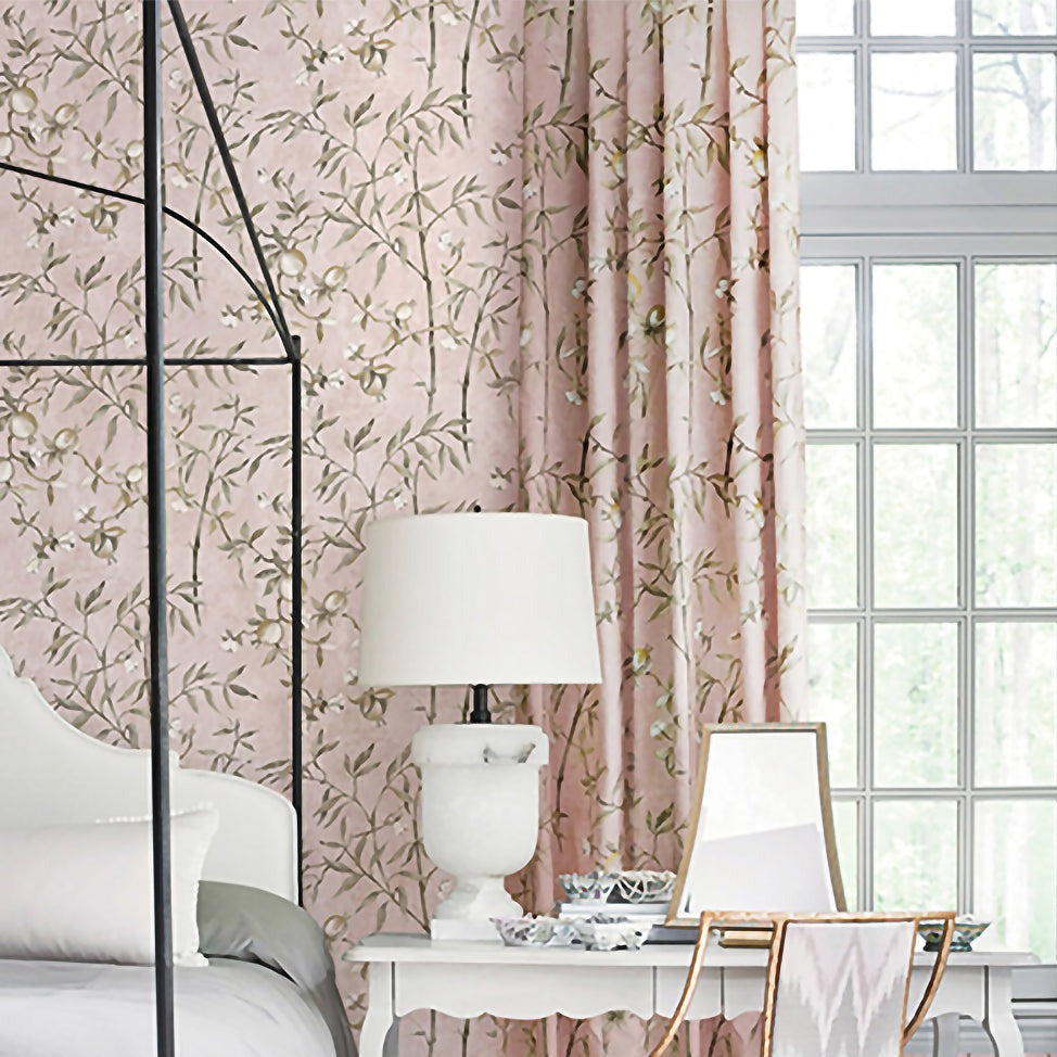 Retro Pomegranate Cotton-Linen Room Darkening Curtains/Drapes