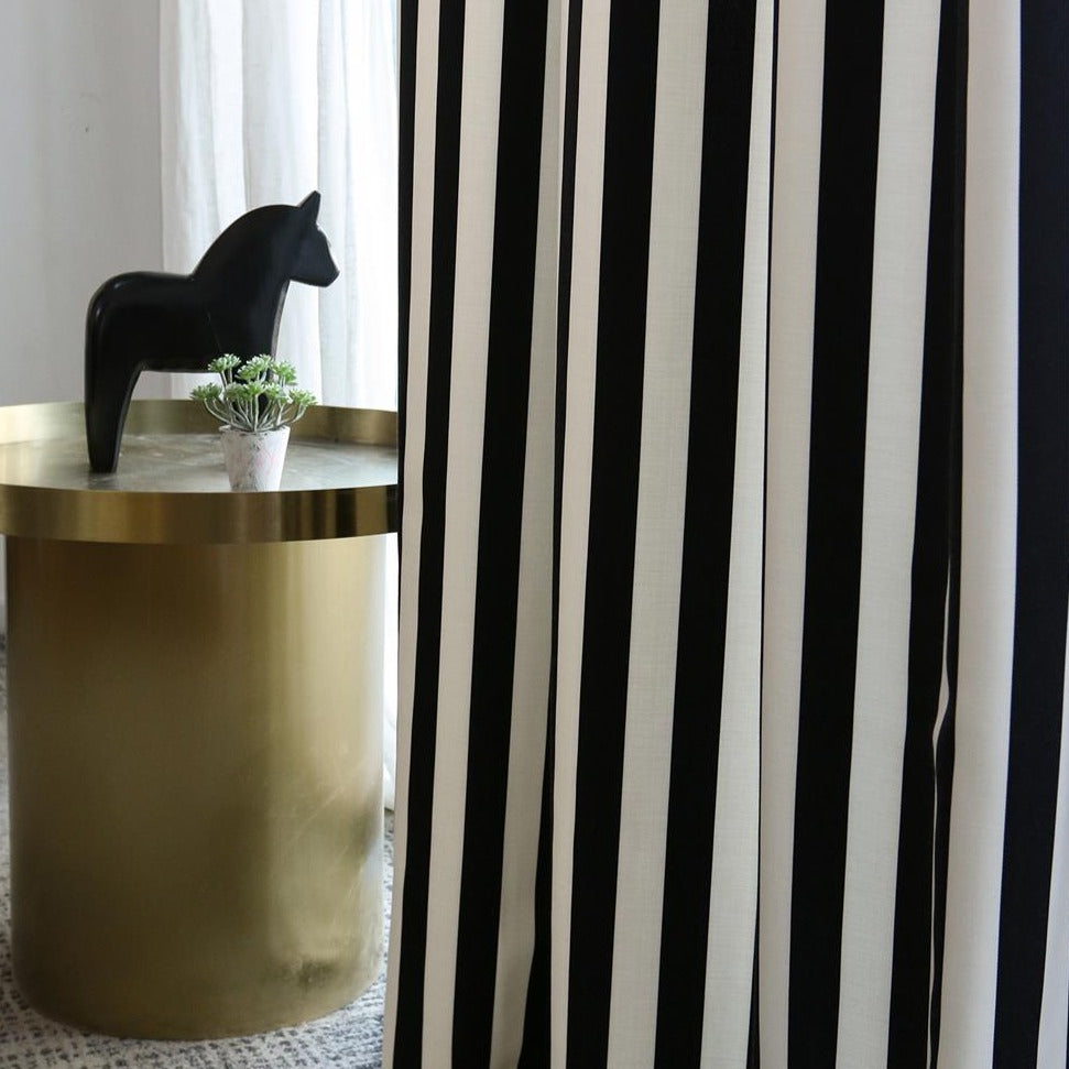 Zebra Black and White Striped Curtains/Drapes
