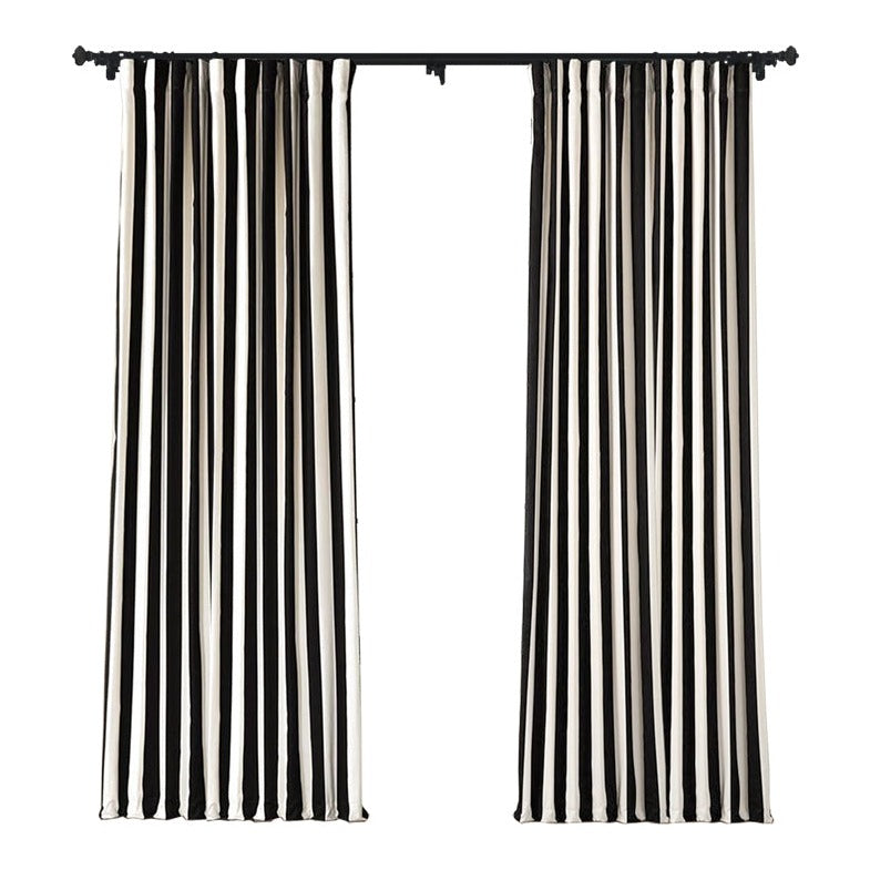Zebra Black and White Striped Curtains/Drapes