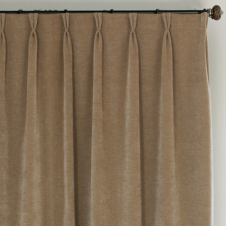 Heavyweight Beige Chenille Curtains/Drapes