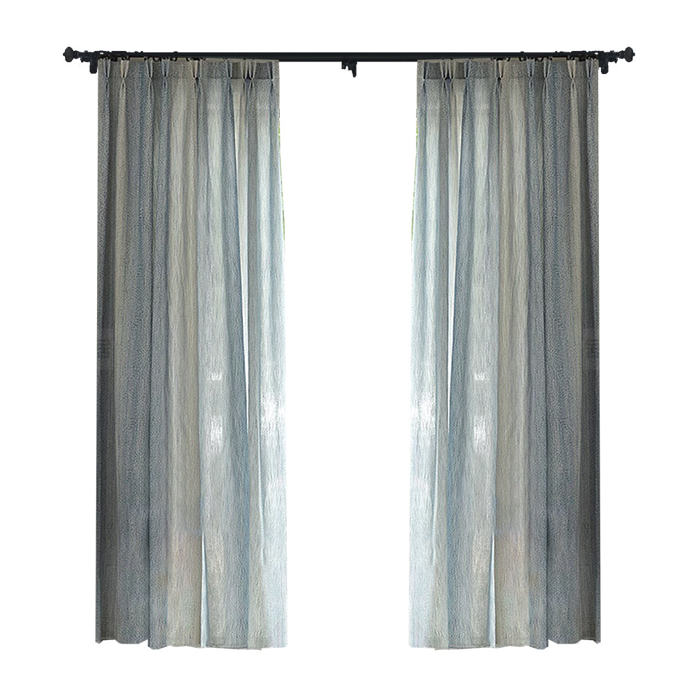 Nile Gradient Crocodile Pattern 100% Organic Cotton-Linen Blend Sheer Drapes/Curtains